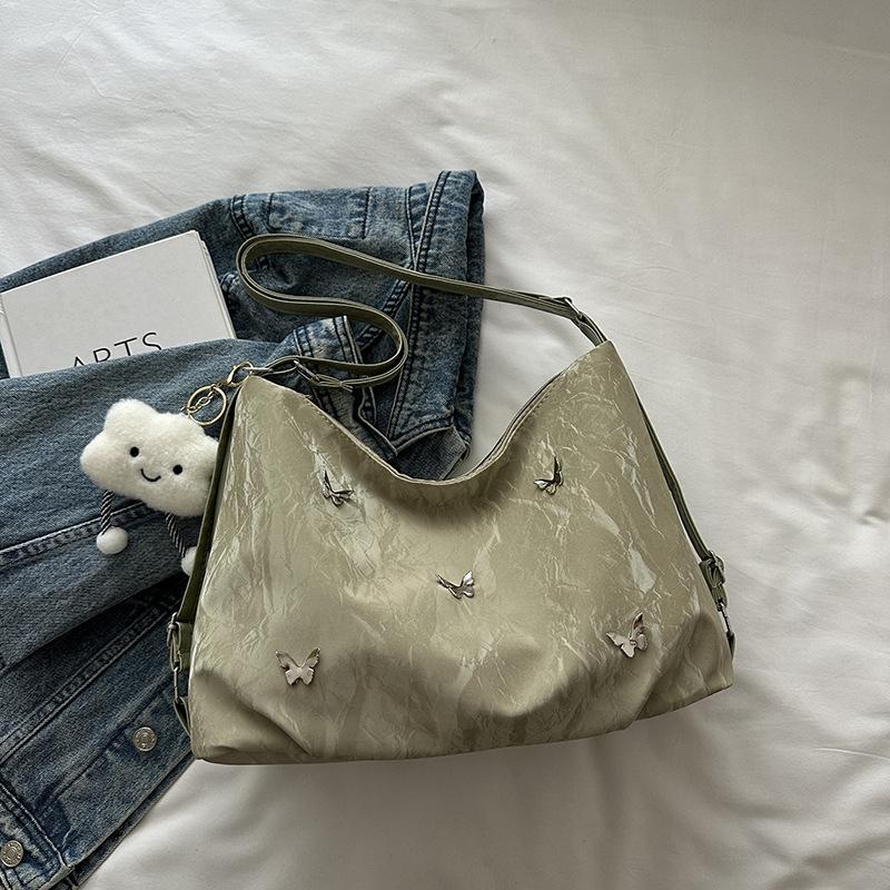 Мягкая кожа бабочка большая вместимость высокая ценность нежная наплечная сумка 2025 лето новая женская наплечная сумка-мессенджер тоут