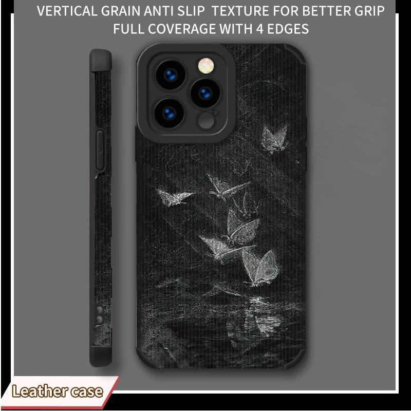 Мягкий силиконовый чехол для телефона с вертикальным зернистым рисунком и принтом бабочки, задняя крышка с объективом камеры, полная защита для iPhone