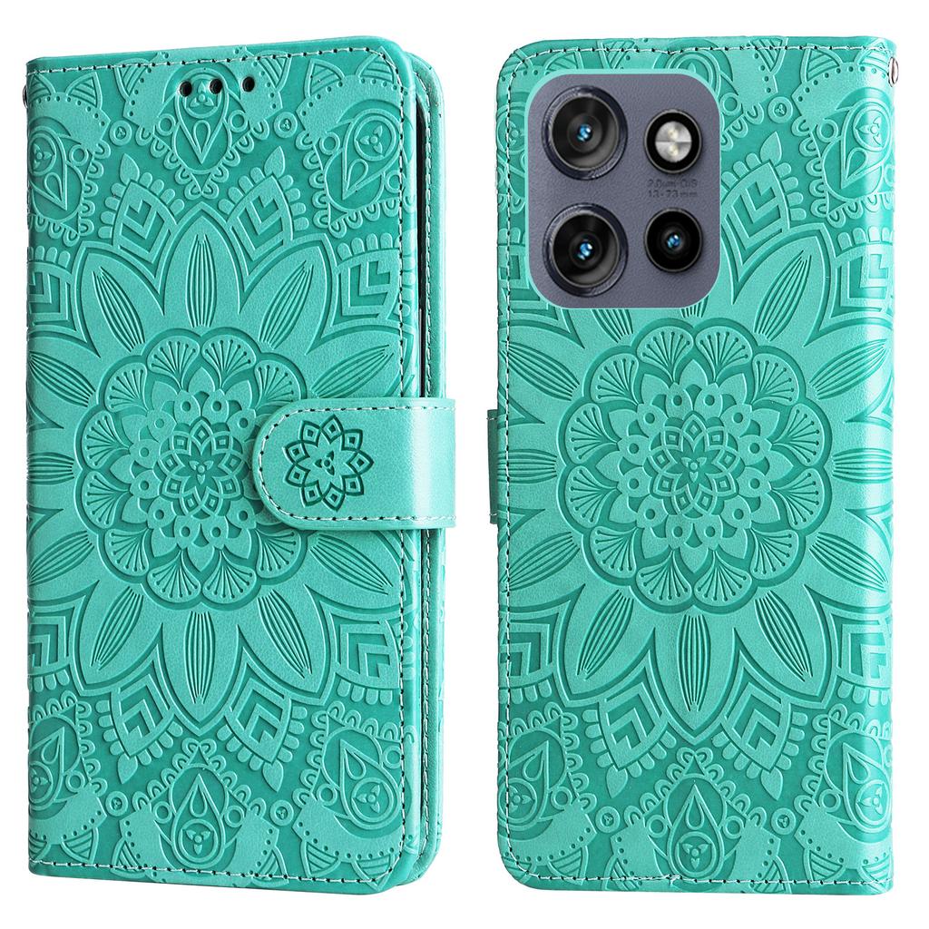 Wallet Case for Motorola Edge 50 Neo 5G/Moto S50 5G/ThinkPhone 25 5G Leather Phone Cover Sunflower Imprint