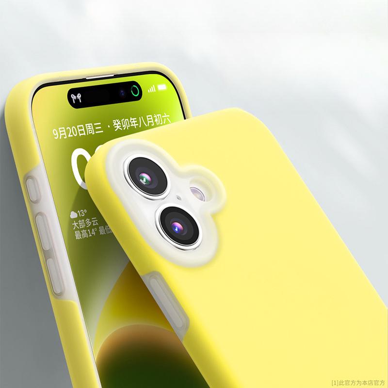 Подходит для iPhone 16 Чехол для мобильного телефона Macaron Magnetic Liquid Silicone Jelly Apple 15 Anti-fall All-inclusive 14 Мягкий чехол