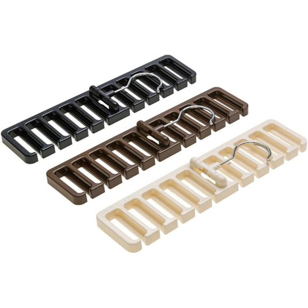 10 Slot Tie Belt Scarf Rack Holder Organizer Belt Hanger Rack Holder for Closet Wardrobe Storage Space Saver 360 Degree Rotating