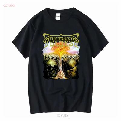 Футболка The Moody Blues Поиск Затерянной Аккорды Смешная Черный Хлопок Мужская винтажная Стирка уличная Унисекс Дышащая Слегка Повседневная
