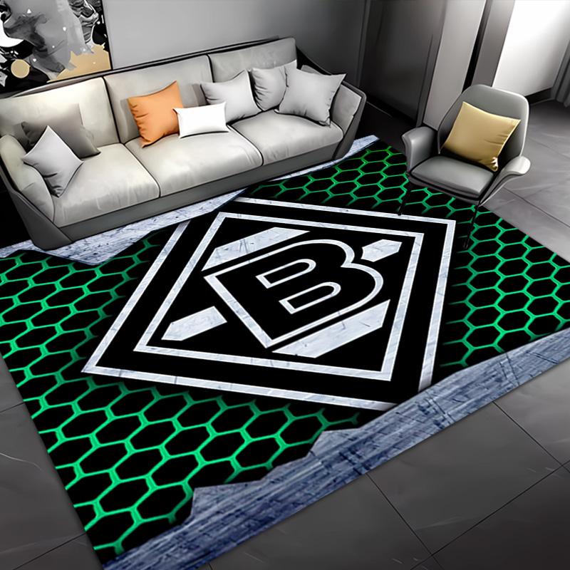 1pc Borussia Mönchengladbach LOGO Entrance Mat, Non-Slip Mat Area Rug,Room Decor, Outdoor Decor, Kitchen Rug,Doormat - Machine Washable, Easy to Clean