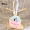 Cute Zippered Pouch with Animal Embroidery Small Coin Purse, Macaron Style Mini Backpack Pendant Lanyard, Lightweight Decorative Wallet Double