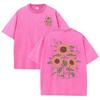 Lift Is Good Beautiful Sunflower Print Washed T Shirts Women Soft Cotton T-Shirt Street Creative Short Sleeve Summer Tops