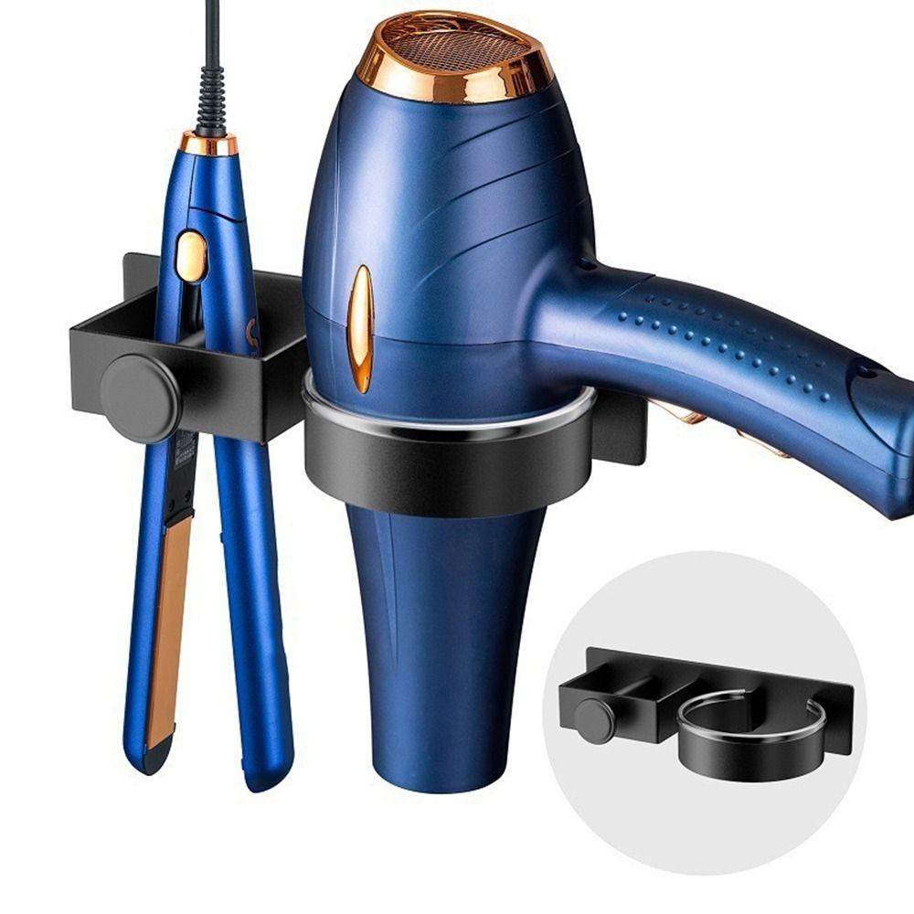Space Aluminum Hair Dryer Bracket 2 in 1 Toilet Blower Holder Practical Hair Dryer Holder  for Home