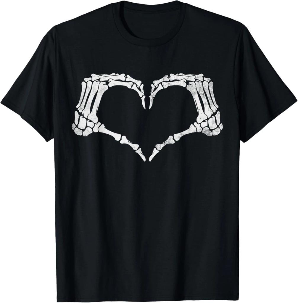 Skeleton Hand Heart Sign Vintage Halloween Costume T- Shirt
