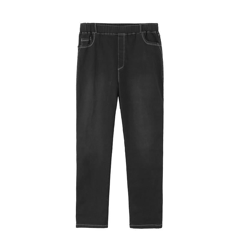 9XL эластичные черные женские высококачественные джинсы свободного покроя, джинсовые брюки большого размера