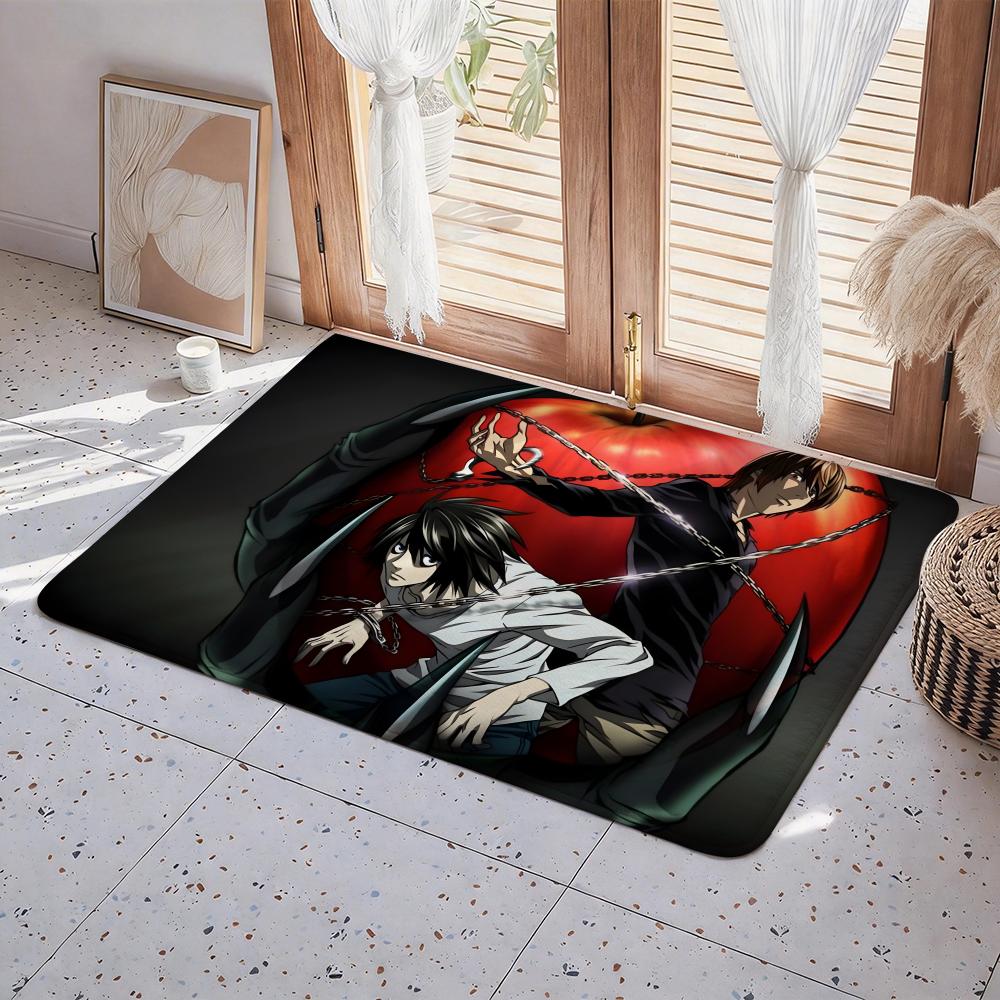 Hot Anime D Death N Note Floor Mat Eco Flannel Doormat Non Slip Odorless Indoor Floor Rug Soft Short Plush Home Mat