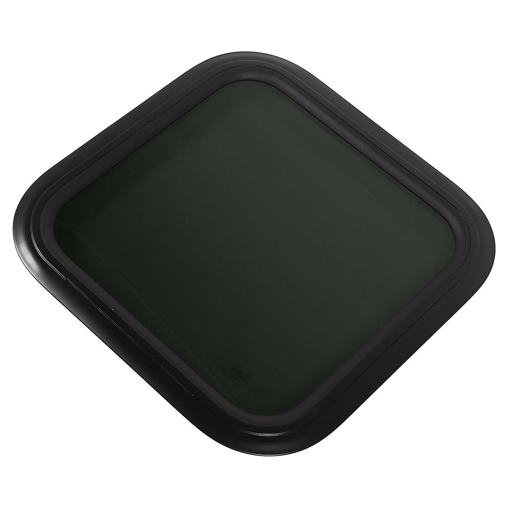 450x450mm RV Fixed Window Rounded Transparent Black Glass Entrance Door Window with Frame for Camper Caravan for