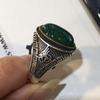 Женское кольцо из 100% серебра 925 пробы, тайское серебро, зеленый, натуральный камень, нежные узоры или рисунки, восстанавливающие древние пути, кольца Ms