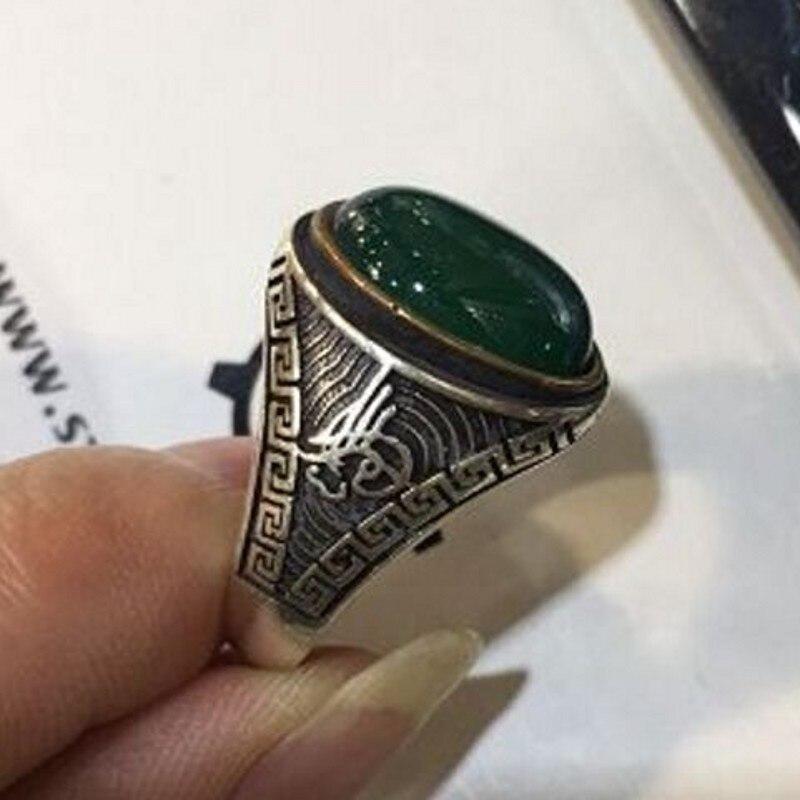 Женское кольцо из 100% серебра 925 пробы, тайское серебро, зеленый, натуральный камень, нежные узоры или рисунки, восстанавливающие древние пути, кольца Ms
