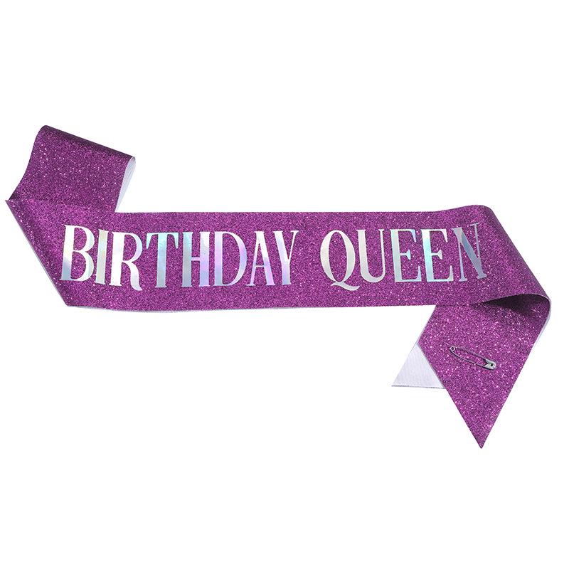 Европейская и американская мода Блестящая лента на день рождения - Лента Королева/Девушка на день рождения