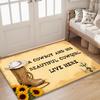 1pc Flannel Western Cowboy Style Door Mat, Retro Cowboy Hat And Boots Print Design, Non-Slip And Durable Carpet, Machine Washable And Fade-Proof, Soft
