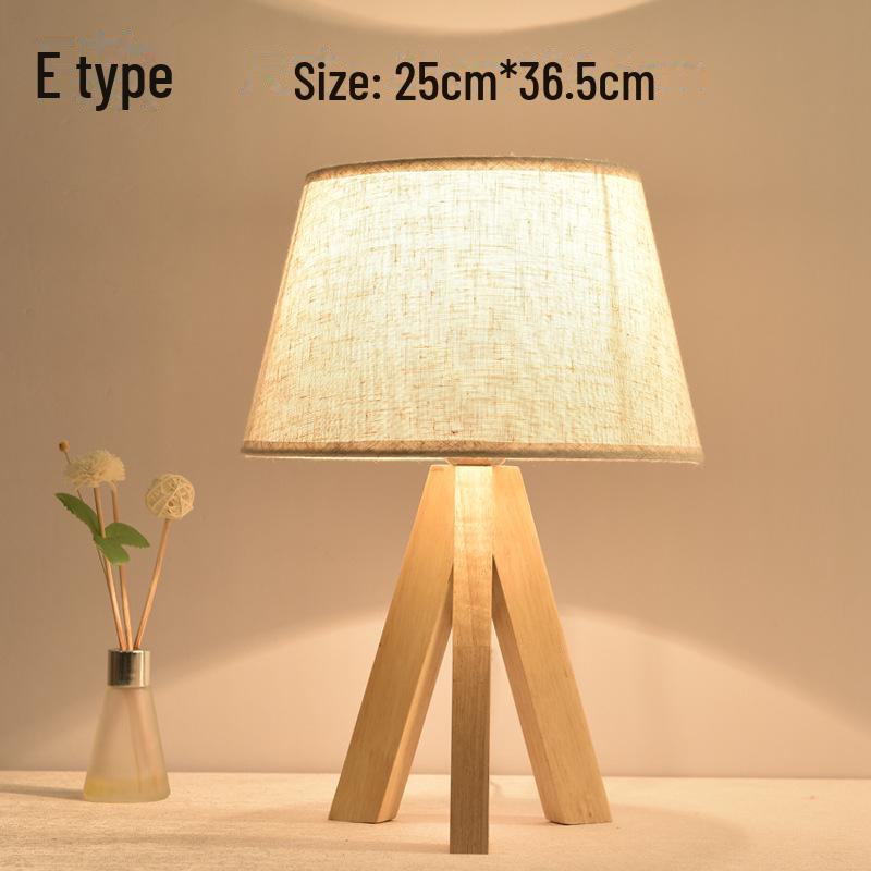 Светодиодная лампа из цельного дерева в скандинавском стиле для прикроватной тумбочки — романтичная и приятная для глаз, для спальни или кабинета