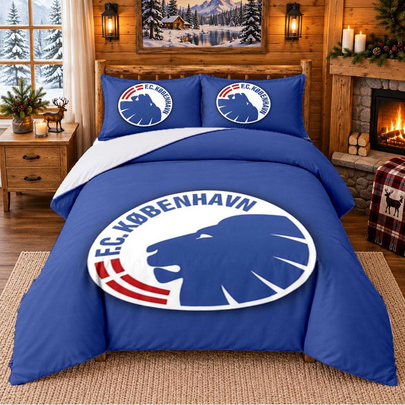 FC Copenhagen Pattern Bedding 3Pcs Set Bed Sheet And Pillowcases For Indoor Bedroom