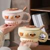 Cute Large Capacity Mug Office Couple Ceramic Water Cup for Girls Birthday Gift Souvenir