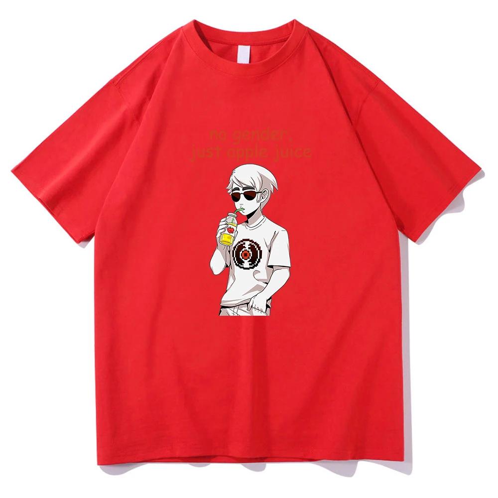 Футболки Homestuck Без пола, просто яблочный сок Смешная мужская/женская толстовка Винтажная летняя хлопковая футболка с коротким рукавом в стиле харадзюку