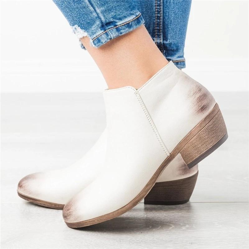 Fashion Pointed Toe Casual Ladies Fashion New Autumn Ankle Women Boots Heel Slip On Women Female Heels Single Shoes 2024