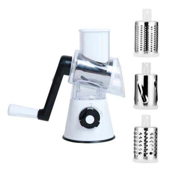 Yousheng Rotary Cheese Grater with Replaceable Stainless Blades 3-in-1 Cheese Slicer And Shredder Hand Crank Kitchen Gadget for Quick Chopping
