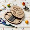 Magnetic Feature Wooden Magnetic Needle Box Turmeric Color Portable Storage Box  Craft Storage