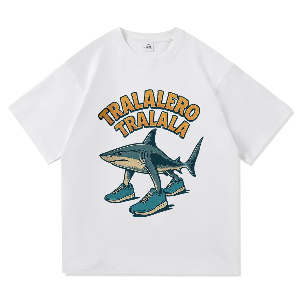 Летняя винтажная забавная футболка Bombardiro Crocodillo для мужчин, итальянская футболка-мем про мозговую гниль, крутая футболка Brr Brr Patapim Tralalero Tralala