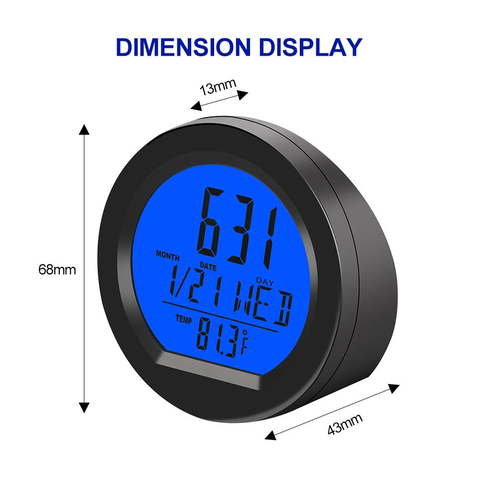 Solar Car Clocks Dashboard Thermometer Automotive Electronic Watch Led Digital DisplayTime with Back Luminous Car Accessories