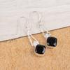 Natural Black Onyx Gemstone 925 Sterling Silver Handmade Earrings1.90" For Women EE-46-18