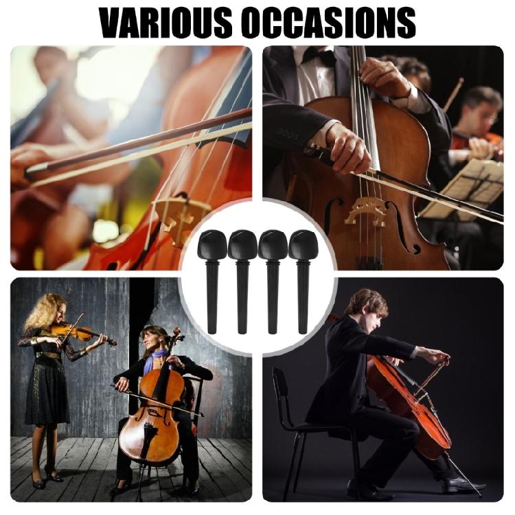Практичные колки из черного дерева, конструкция без сверления для удобной замены и лучшего звучания. Подходят для большинства виолончелей.