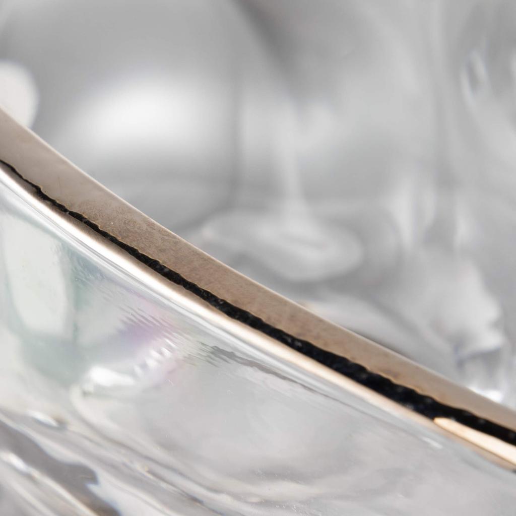 Aoyama Glass Glass Small Bowl with Small Dish, 7cm, Platinum, Made in Japan, AMG-CA-P207P