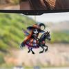 Colorful Cartoon Witch Car Hanging Ornament For Spooky Halloween Interior Decor