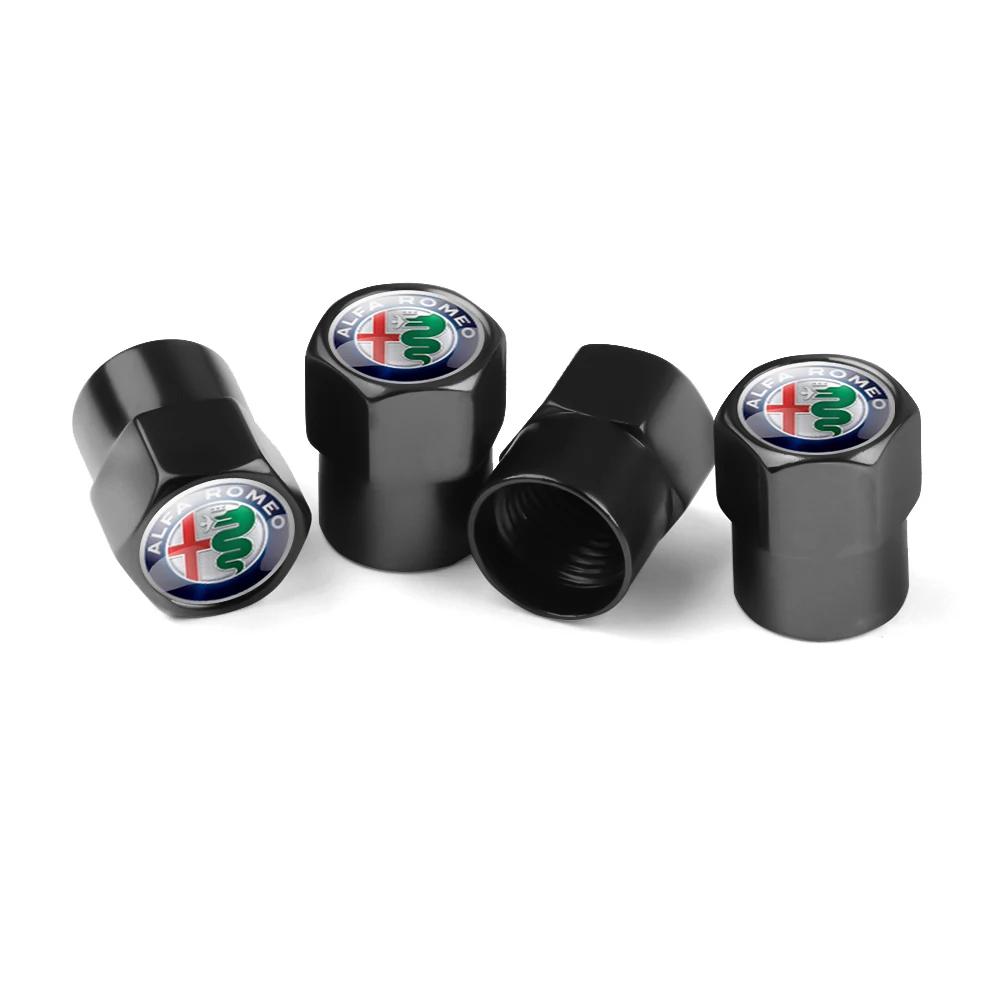 Car Stickers For Alfa Romeo 4PCS aluminium Car Badge Wheel Tire Air Valve Caps Stem Cover For Alfa Romeo Sportiva Stelvio Giuli