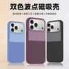 Магнитный защелкивающийся чехол для телефона IPhone 18 Pro Max 17 с двухцветной текстурой в горошек, мягкий на ощупь, полное покрытие, ударопрочный