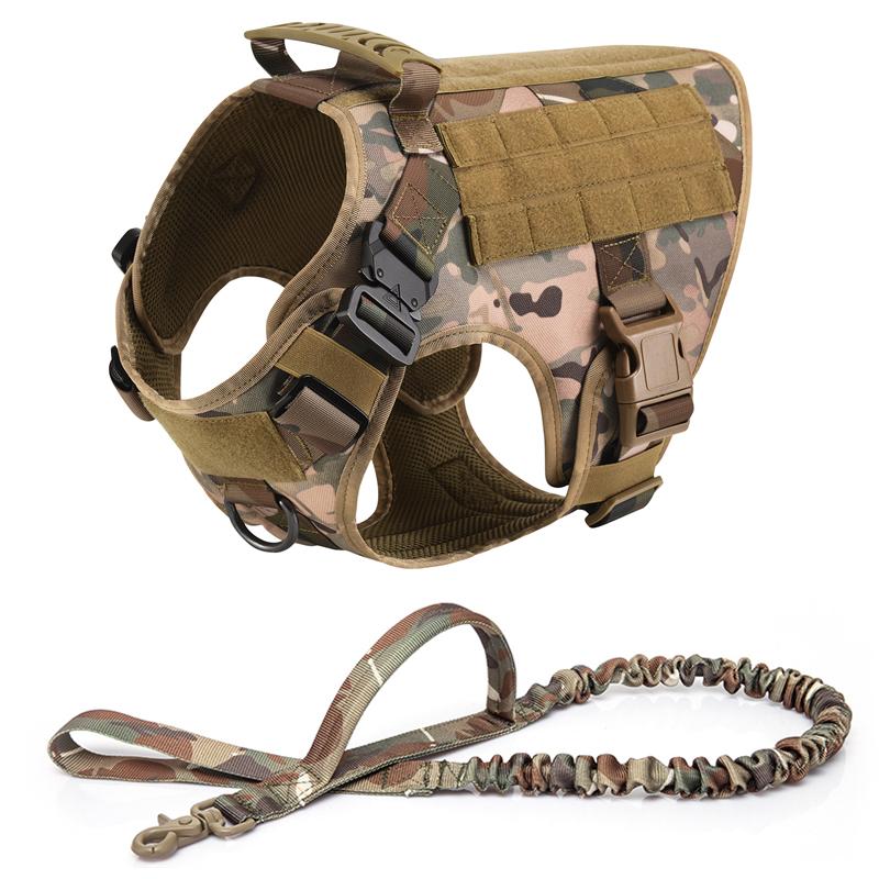 Tactical Military Vest Pet German Shepherd Golden Retriever Tactical Training Dog Harness and Leash Set For All Breeds Dogs