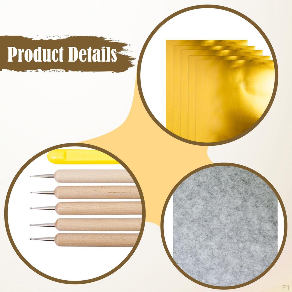 Foil Embossing Kit Crafting Accessories Decorative Versatile Paper Sheets Craft Set for DIY