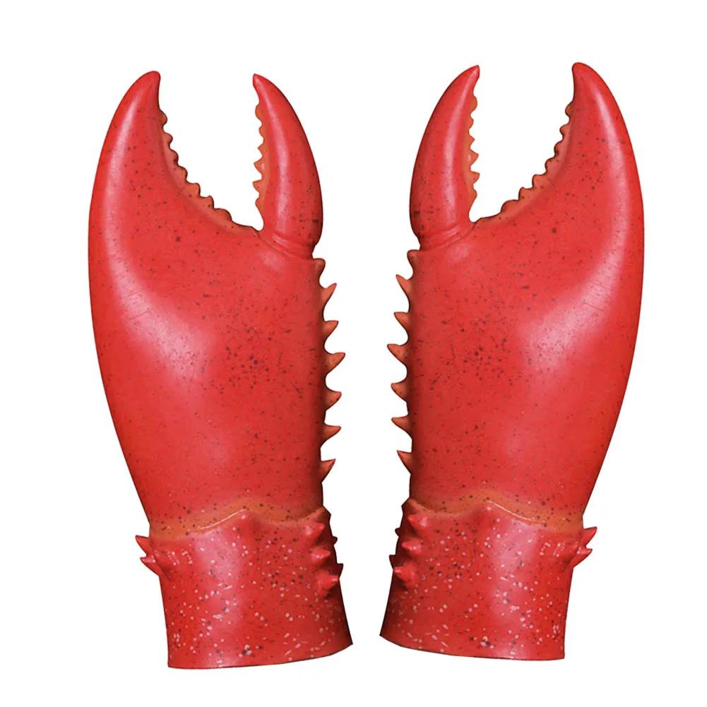 1 Pair Crab Lobster Claws Gloves Cosplay Funny Party Latex Novelty Toy