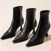 Роскошные женские ботильоны на высоком каблуке с острым носком, модная обувь, сексуальные элегантные женские туфли-лодочки 2025 зима, дизайнерские ботильоны для женщин