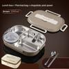 304 Stainless Steel Compartment Lunch Box Set Sealed Portable Insulated Microwae Heating Soup Bento Box for Adult Food Container