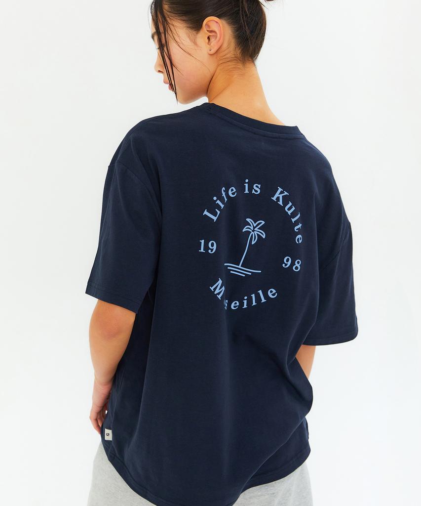 KULTE Circle Palm Tree T-Shirt Navy