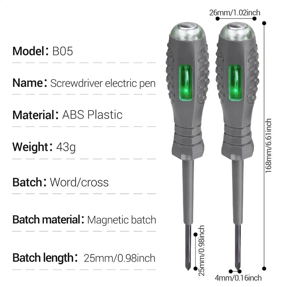 Intelligent Voltage Tester Pen Electricity Tester Screwdriver Magnetic Voltage Tester Screwdriver Detector With Light Display