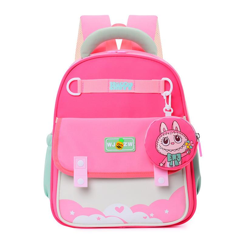 Printed Color Spliced Children Backpack Casual Outdoor Schoolbag Trendy
