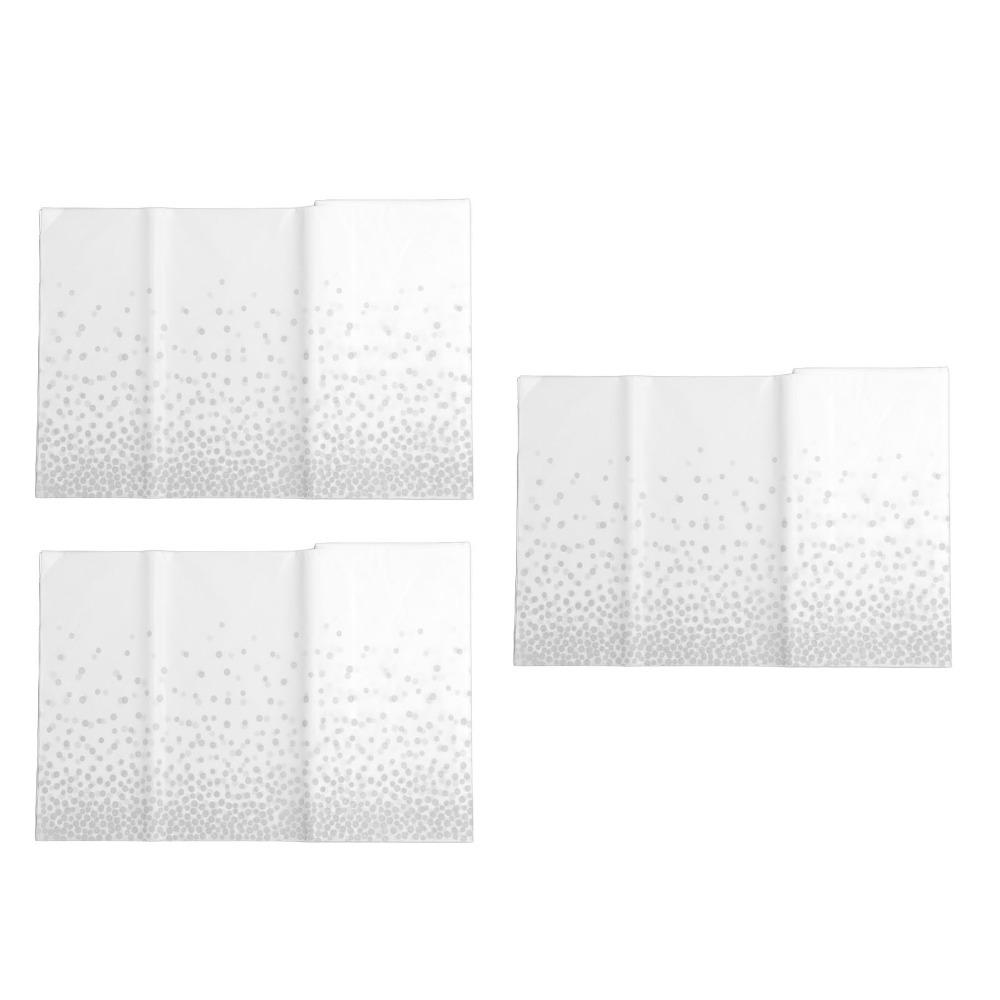 3pcs Oil Proof Plastic Table Cover Dot Rectangular Tablecloth Plastic Tablecloth For Graduation