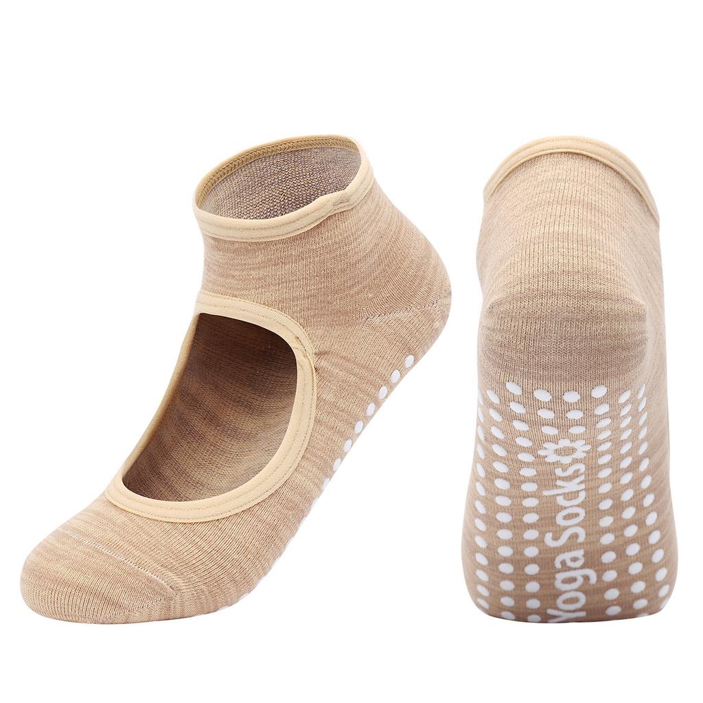 1 пара женских противоскользящих носков, дышащие силиконовые носки с открытой спиной в горошек, пилатес Barre, домашнее спортивное нижнее белье для танцев в помещении