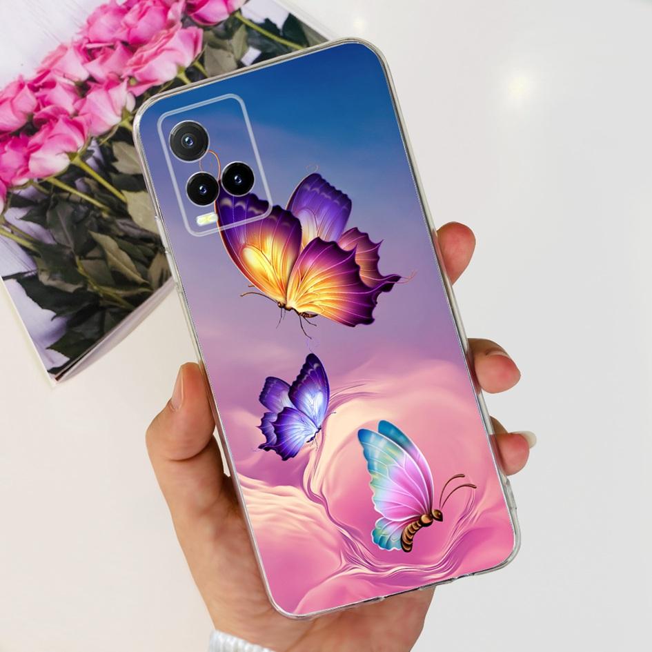 For Vivo Y33s V2109 Case Y21 2021 V2111 Cover Fashion Flower Soft Clear Silicone Slim Fundas For Vivo Y21t Y33t Y21a Y21s Bumper