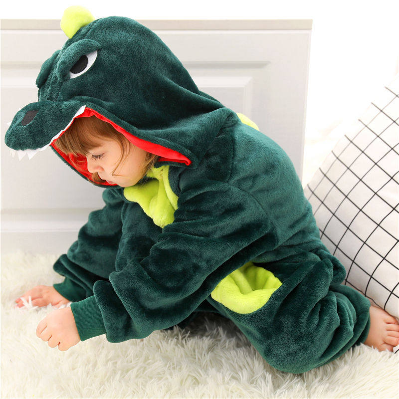 Kids Boys Girls Dinosaur Pajamas Sleepwear Nightwear Animal Cosplay Costume Childern