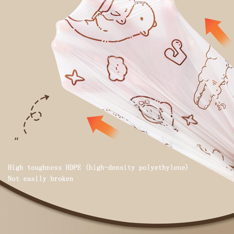 90 Pcs Cartoon Print Garbage Bag Household Kitchen Large Capacity Thickened Garbage Bags Cleaning Waste Bag Plastic Bag