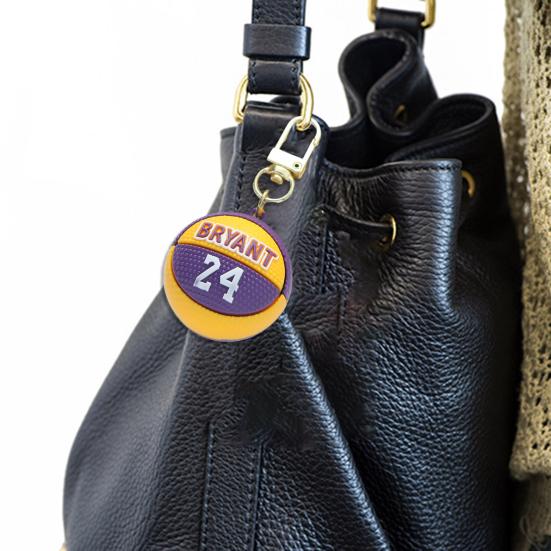 Keychain Pendant 3D Basketball Pendant Stainless Novelty Silicone Color Matching Schoolbag Shoulder Bag Decoration Pendant Keyring