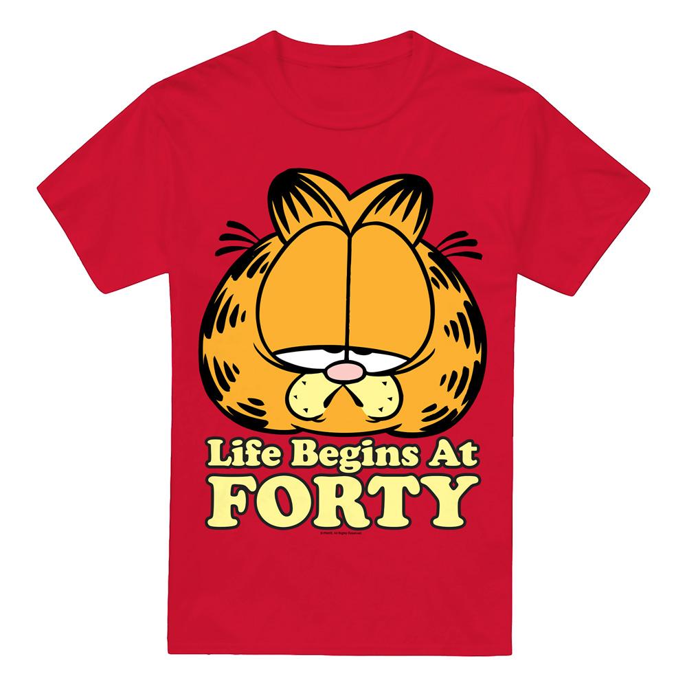 Garfield Mens Life Begins At Forty T-Shirt