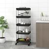 VidaXL Kitchen Trolley 5 Levels Black 42x29x128 Cm Iron and ABS 336331