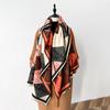 Geometric Simplicity Contrasting Colors Double-sided Imitation Cashmere Scarf Winter High-end Warm Shawl